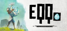 The EQQO logo. Its a young, blind Eithiopean boy running with a large egg.